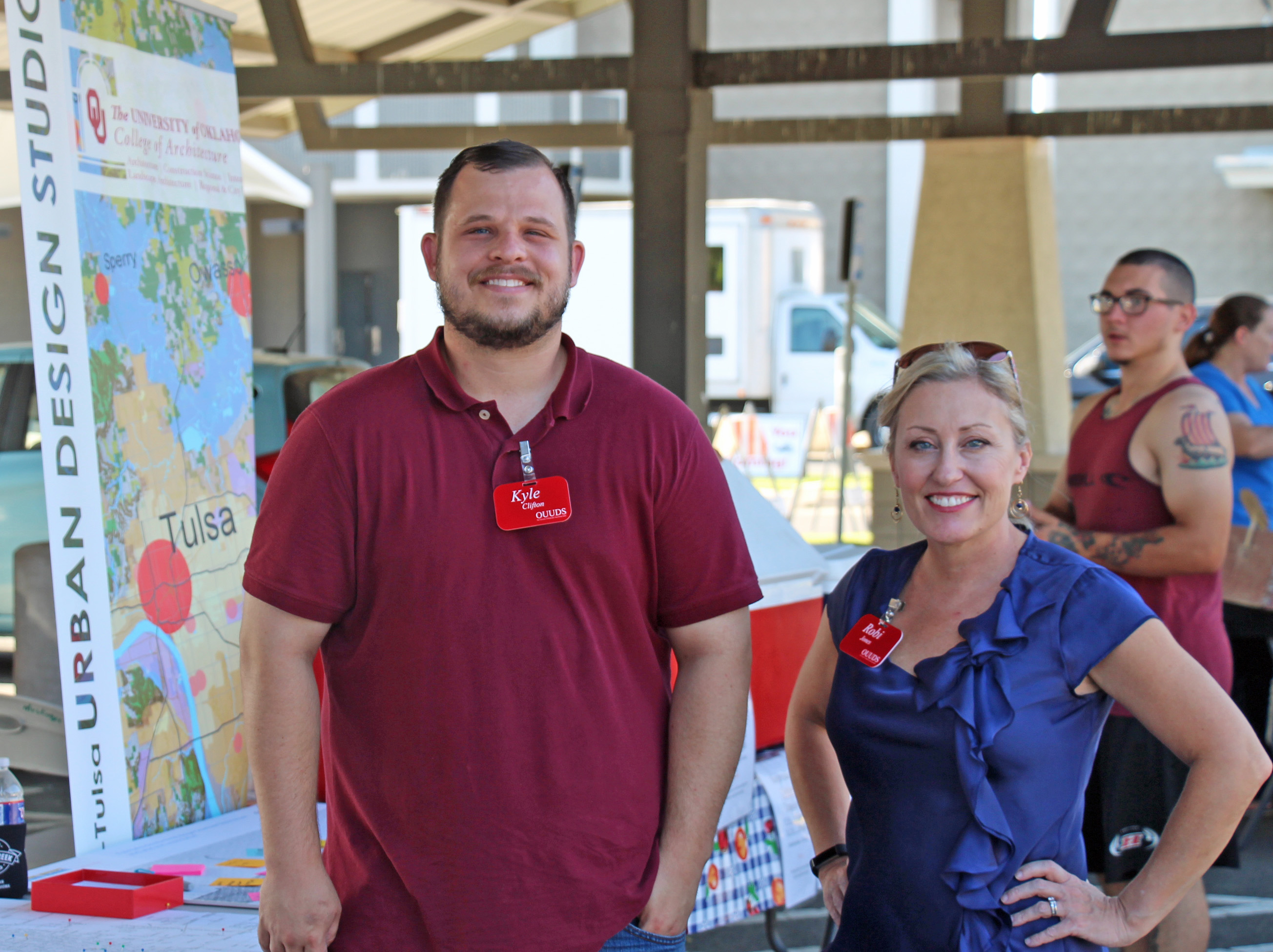 Urban Design Students Kyle Clifton and Robi Jones at the Muskogee Farmers' Market
